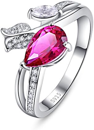 Merthus Womens 925 Sterling Silver Created Tanzanite Flower Promise Engagement Ring Band