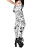 DAHUA Women's Designed Digital Print Newspaper Pattern Sexy Stretch Leggings(Off-White)