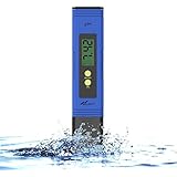 Newdy Digital PH Meter Tester for Water Quality, Food, Aquarium, Pool &amp; Hydroponics,0.01 / High Accuracy +/- 0.05 and 0.00-14.00 Measurement Range, Large LCD Display Battery Included -Blue