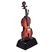 Broadway Gift Brown Violin Miniature Musical Instrument Decorative Figurine on Pedestal Stand, 6 Inch