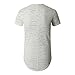 UNRESTRAINED Longline Hip Hop Ripped Fashion Shirts for Men White XL