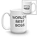 NBC The Office World's Best Boss Dunder Mifflin Ceramic Mug, White 15 oz - Official Michael Scott Mug As Seen On The Office