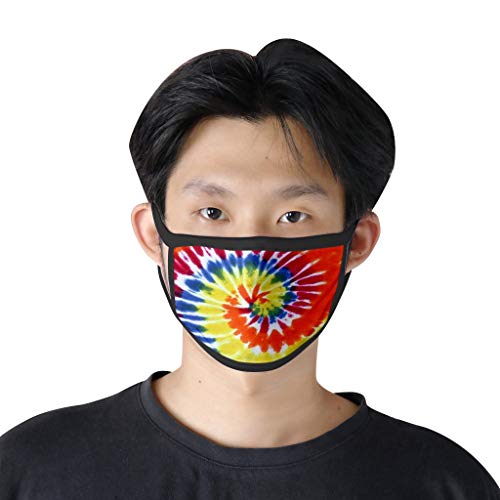 ummboom Men Women Tie Dye Bandana,Washable Fabric Reusable Dust Cotton Face Scarf for Protective Sunset Beach (10pc A)