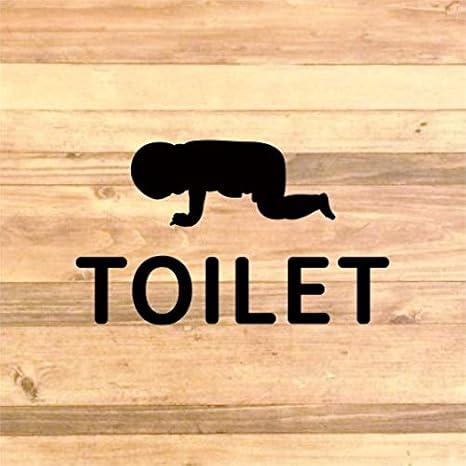 Amazon Co Jp トイレシール トイレマーク ちょっと面白いトイレサインステッカーシール 水色 ホーム キッチン