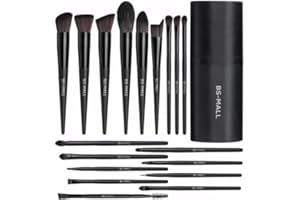 BS-MALL Makeup Brush Set 18 Pcs Premium Synthetic Foundation Powder Concealers Eye shadows Blush Makeup Brushes with black case (C-Black)