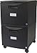 Storex 61312B01C Two-Drawer Mobile Filing Cabinet, 14-3/4w x 18-1/4d x 26h, Black