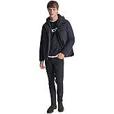 DKNY mens Water Resistant Hooded Soft Faux Leather Durable Jacket