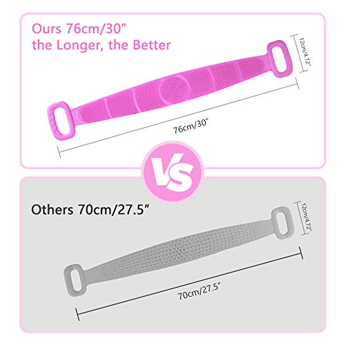 Silicone Body Scrubber, cshare Back Scrubber for Shower for Men Women Exfoliating, Comfortable Massage Silicon Bath Body Brush for Shower, Eco Friendly Hygienic Skin Health Washer (Purple)