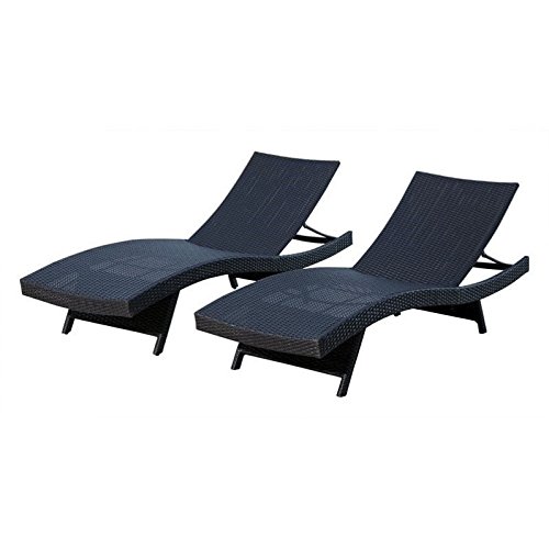 Abbyson Living Redondo Chaise Lounge Black Set Of 2