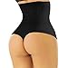Evenriver Women High-Waist Thong Shapewear Body Tummy Control Cincher Boyshorts,Black,Medium/Large