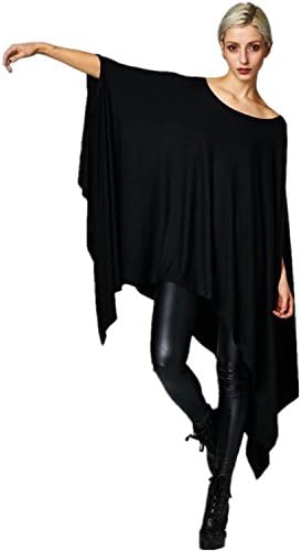 Lucao Women's Fashionable Cloak Bat Sleeve Irregular Shirt Tunic Dress