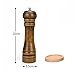 Wood Pepper Grinder Hand Operated Pepper Mills With Ceramic Core Adjustable Grinder 8 Inch - 1 Piece With Matching Stand