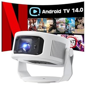 Philoent プロジェクター 家庭用 小型 【1080P 8K対応&HDR高ダイナミック画質&1400Ansi 】Android TV 14.0搭載