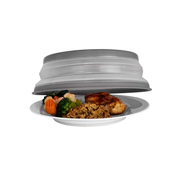 Tovolo Vented Collapsible Medium Microwave Cover (Charcoal) Splatter Guard & Colander Kitchen