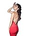 Moxeay Womens Sexy Backless Halter Strap Club Bodycon Dress(S, Red)