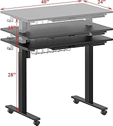 SHW Electric Height Adjustable Mobile Rolling