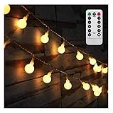 AMARS 16.4FT Battery Operated String Lights, Christmas Globe Fairy Lights with Remote Timer, 50leds String Light for Bedroom, Wedding, Indoor, Outdoor, Party Garden (Warm White)