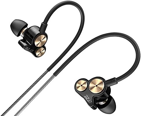 CBAOOO in Ear Earphones Earbuds Dual Dynamic Drivers Noise-isolating Sport Headphones with Heavy Bass HiFi Comfort-Fit for All Smartphones, Tablets, Laptops, Music Player etc (with Mic) Black