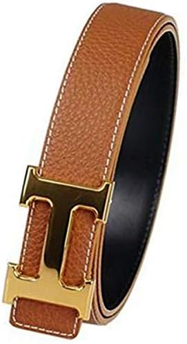 Man's Fashion Alloy H Buckle Leather Belt