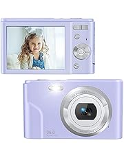 Zostuic Digital Camera 36 Mega Pixels Small Camera 1080P Vlogging Camera Portable Camera with 16X Digital Zoom, 2 Batteries Kids Camera for Students, Teens(Purple)