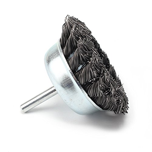 3 Inch Steel Knotted Wire Cup Brush For Removal of Rust / Corrosion / Paint - Reduced Wire Breakage and Longer Life