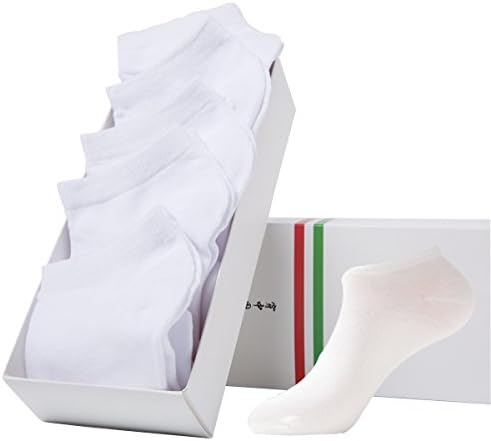 Adult Unisex No Show Running Socks Athletic Socks--5 Pairs Packed (C white)