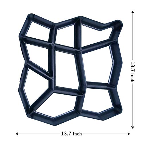 Uitee Path Maker Mold,13.7x13.7x1.4Inch Path Walk Maker Reusable Concrete Path Maker Molds, Stepping Stone Paver, Lawn Patio Yard Garden DIY Walkway Pavement Paving Moulds (Irregular Shape) - Thumbnail 2