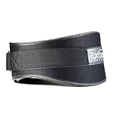 EXOUS Bodygear Performance Weight Lifting Belt 5.5inch Lumber Back Support - Adjustable Velcro Ergonomically Shaped For Squats, Power lifting - Olympic Lifts (Medium [34-39"])