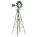 Tangkula 8.3FT Windmill Yard Garden Metal Ornamental Wind Mill Weather Vane Weather Resistant (Green)