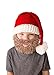 Dubster Brand Crochet Wool Knit Santa Hat and Beard Set for Kids or Adult