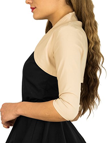 BlackButterfly Tailored 3/4 Sleeve Bolero (Champagne, US 8)