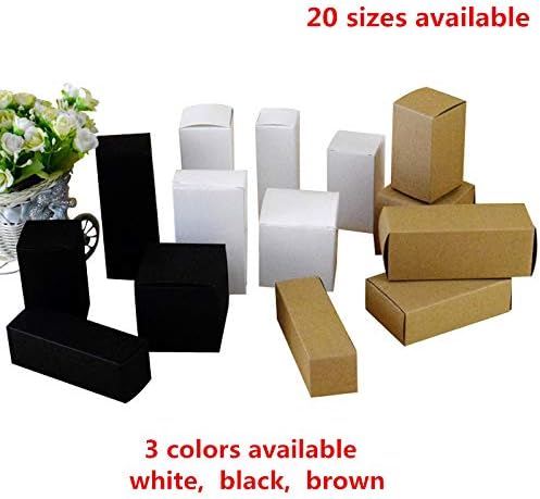 50Pcs- 20 Brown/White/Black Blank Kraft Paper Box for Cosmetic Valves Tubes Craft Candle Gift Packing Boxes White Color 40x40x120mm