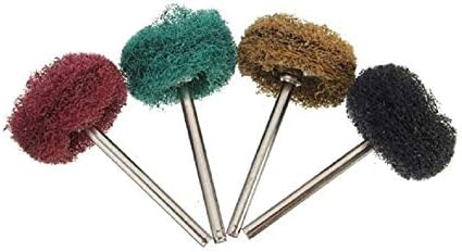4pcs Polishers Buffers Abrasive Scouring Pad Grinding Head 3mm Shank Fits For Dremel by ShopIdea