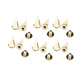 50PCS 10mm Cone Spikes Screwback Studs Leather Craft DIY Goth Punk Spot Gold