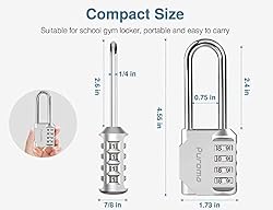 Puroma 2 Pack 2.6 Inch Long Shackle Combination