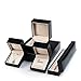 Oirlv Black PU Leather Wedding Ring Box Jewelry Packaging Gift Box Showcase Display