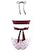 MOOSKINI Womens Padded Push-up Bikini Set Bathing Suits Two Pieces Swimsuit (L, Red)
