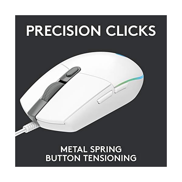 Logitech G203 LIGHTSYNC Gaming Mouse with Customizable RGB Lighting, 6 Programmable Buttons, Gaming Grade Sensor, 8K DPI…