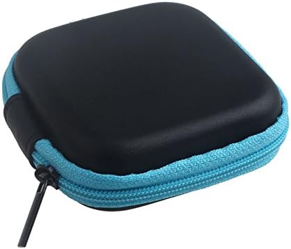 Besde Wireless Bluetooth Headset Zipper Storage Bag Carrying Case for Hard Keep Earphones SD Card Area (Blue)
