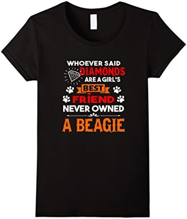 Womens Diamonds Are A Girl's Best Friend A Beagler Shirt Large Black