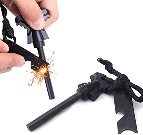 Emergency Fire Starter Kit, Magnesium Fire Starter Survival Gear, 6-in-1 Multifunction Tool