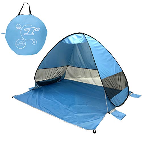 Instant Beach Tent 2-3 Person, Pop Up Sun Shelter Easy Setup Portable Umbrella Outdoor Sun Shade ...