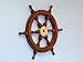 Hampton Nautical Deluxe Class Wood and Brass Decorative Ship Wheel 24