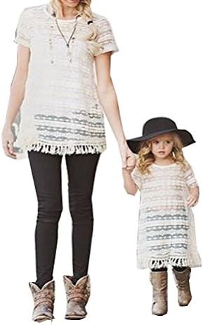 Tuesdays2 Parent-Child Lace Floral Dress Outfits Sundress (M, Daughter)