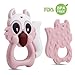 Baby Teething Toys, Infants Teether Toy by AiKiddo Cute Squirrel Soft Silicone, Safe Soothing Toy Gum Massager for Babies, Infants and Toddlers - BPA Free, FDA Certified - Perfect Baby Gift (Pink)