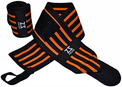 Wrist Wraps 1 Pair (Professional Quality). Wrist Support Braces for Men &amp; Women: Powerlifting, Bodybuilding, Weight Lifting Wrist Supports for Weight Training (Orange)