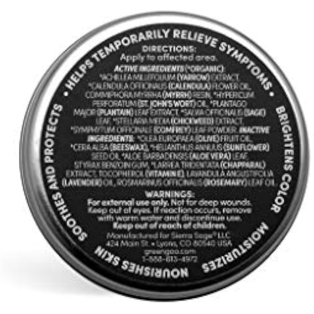 Green Goo Natural Skin Care Tattoo Aftercare Large Tin 1