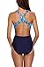 BeautyIn Women's One Piece Swimsuits Racing Training Sports Athletic Swimwear, Blue&Navy, Large