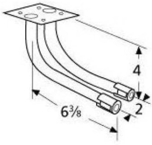 Arkla Charmglow 71202 6-3/8 Galvanized Steel L-Shaped Venturi- Grill Accessory