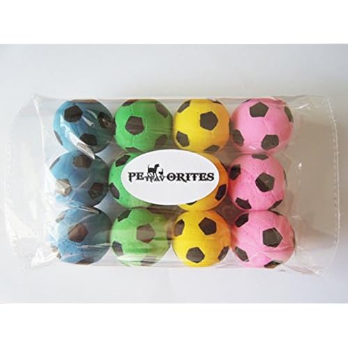 PETFAVORITES Foam Soccer Balls Cat Toys - Pack of 12 Pet Supplies, Cats, Toys, Balls